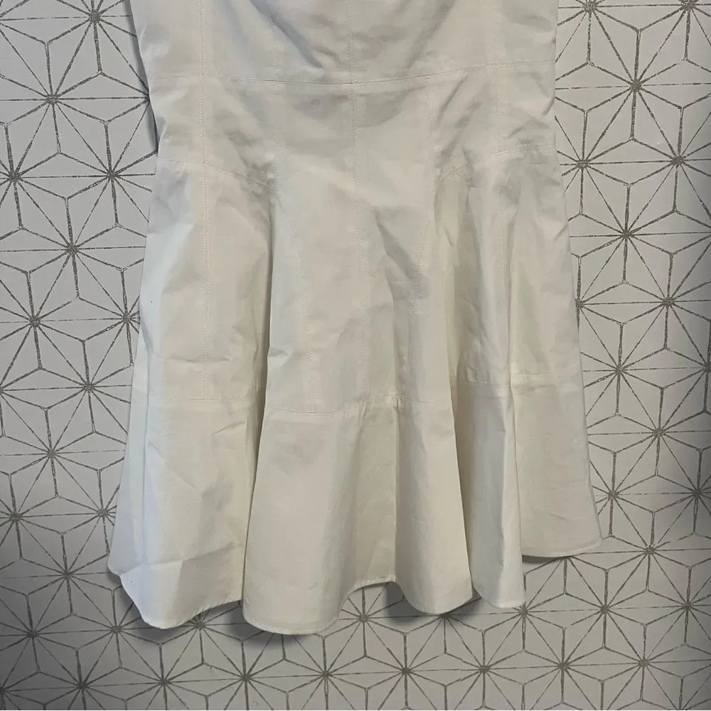 GIOVANNI BEDIN Godet Flared Cotton Mini Dress In White